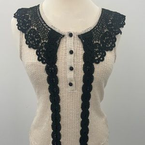 RYU sleeveless lace trim top